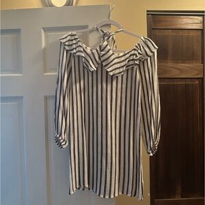 Aeropostale Navy and White Striped Dress
